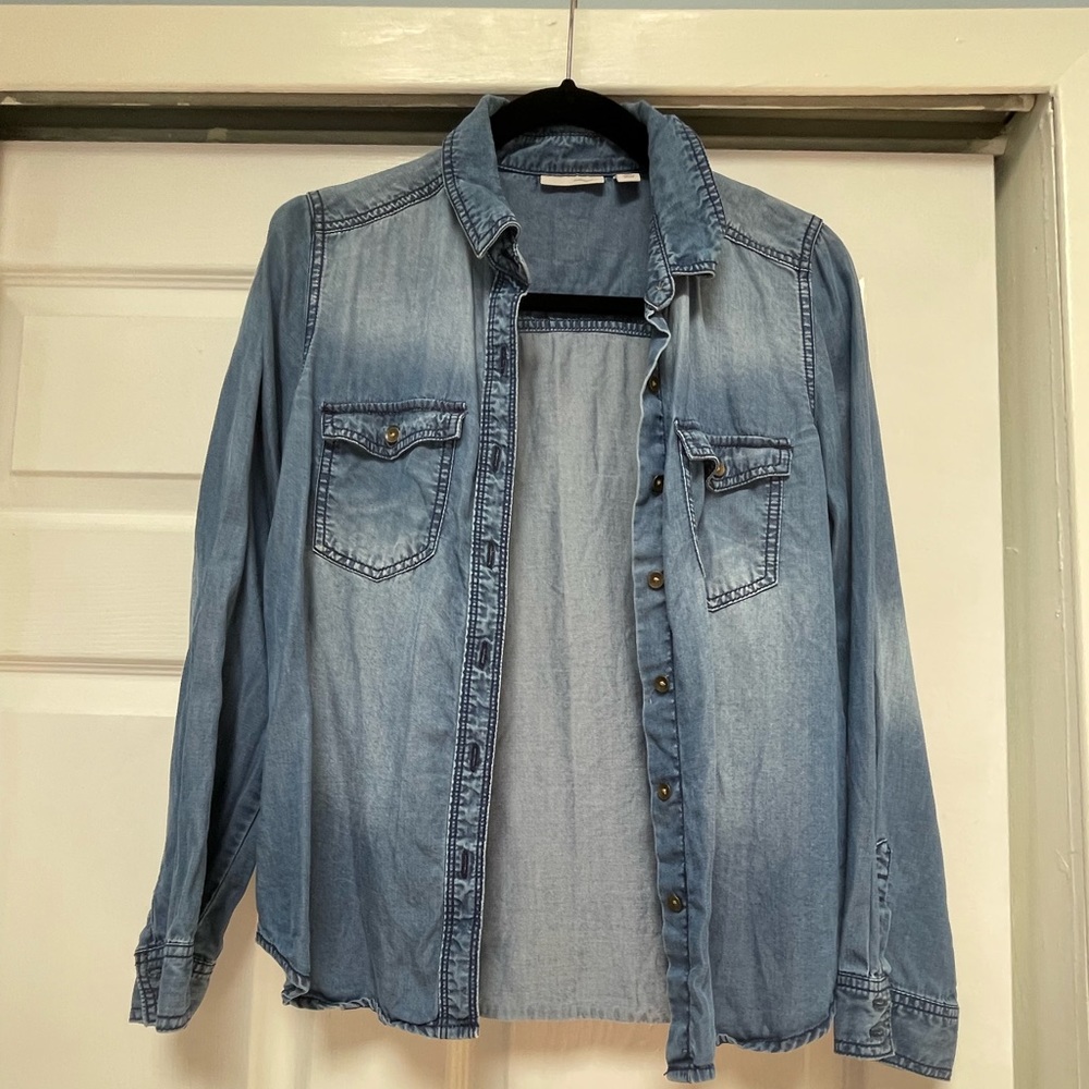 Halogen Denim Shirt, Size S
